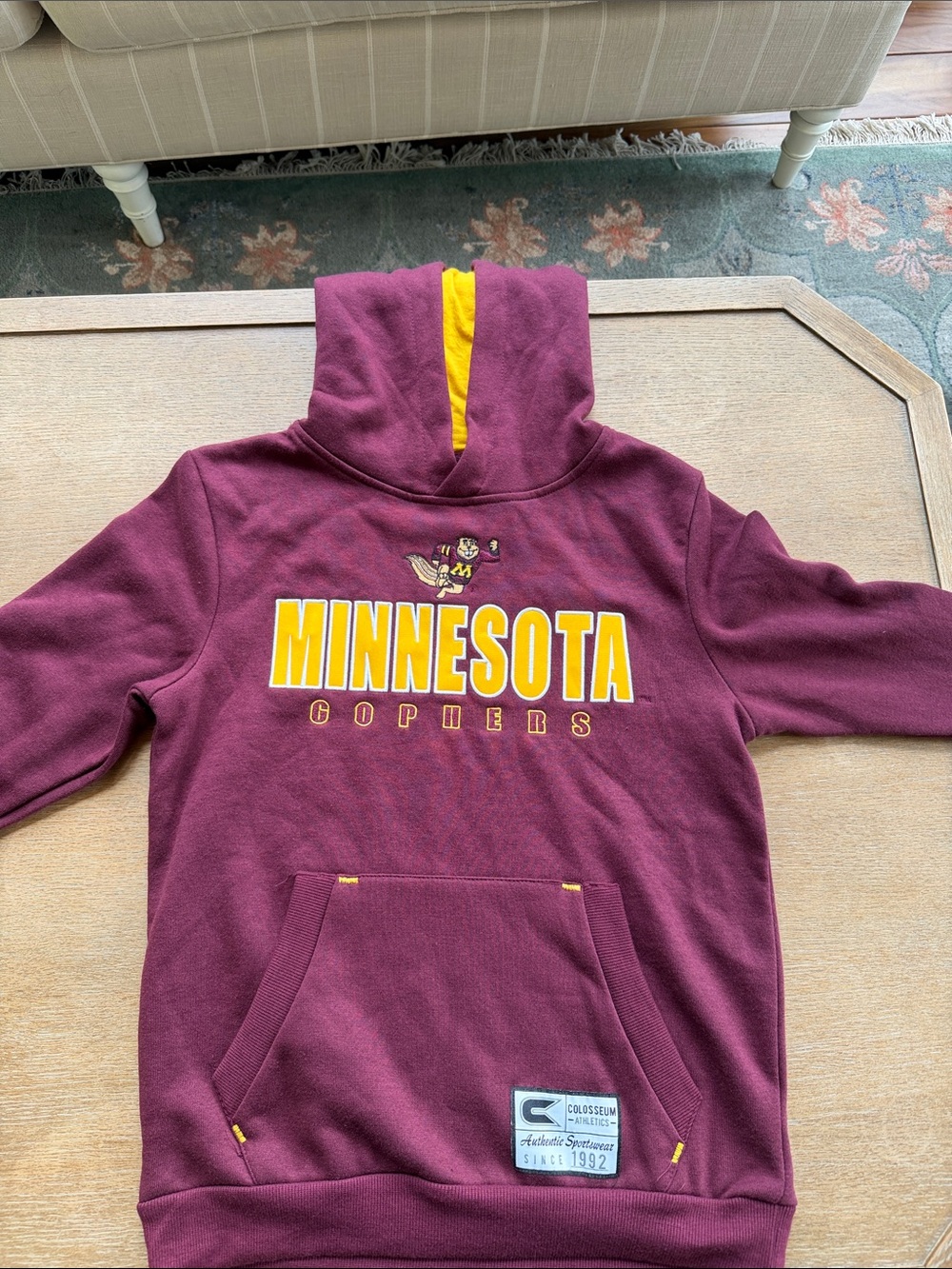 Colosseum Maroon and Yellow Minnesota Gophers Hoodie